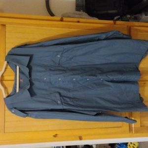 Men's 8xl blue button up long sleeve shirt